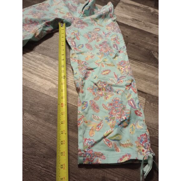 Fashion Bug Women's Size 10 Blue Floral Stretch Capris - Picture 3 of 5